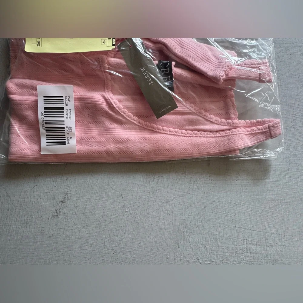 NWT JCREW 100% Cotton Pointelle tank top in Baby Pink